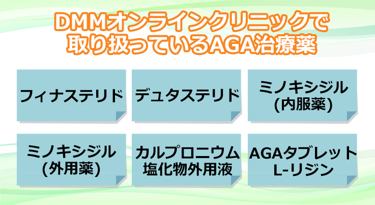 DMMオンラインクリニックで取り扱っているAGA治療薬のオリジナル図解